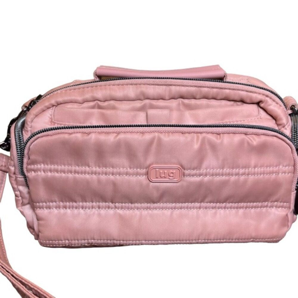 Lug Trolley CB Bag Crossbody Padded Quilted Travel Shoulder Bag Blush Pink OS